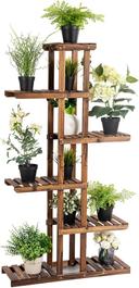 Étagère à fleurs en bois COSTWAY 6 niveaux pour balcon (140,5 x 25 x 75 cm)