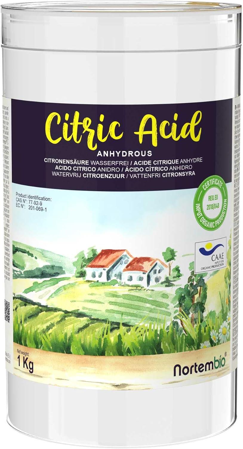 Acide citrique Nortembio 1 kg (100% pur, alimentaire E330)