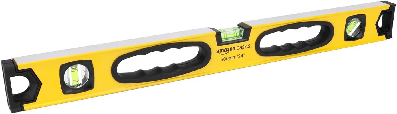 Amazon Basics Niveau à bulle magnétique en aluminium 60,9 cm (3 fioles 180°/90°/45°)