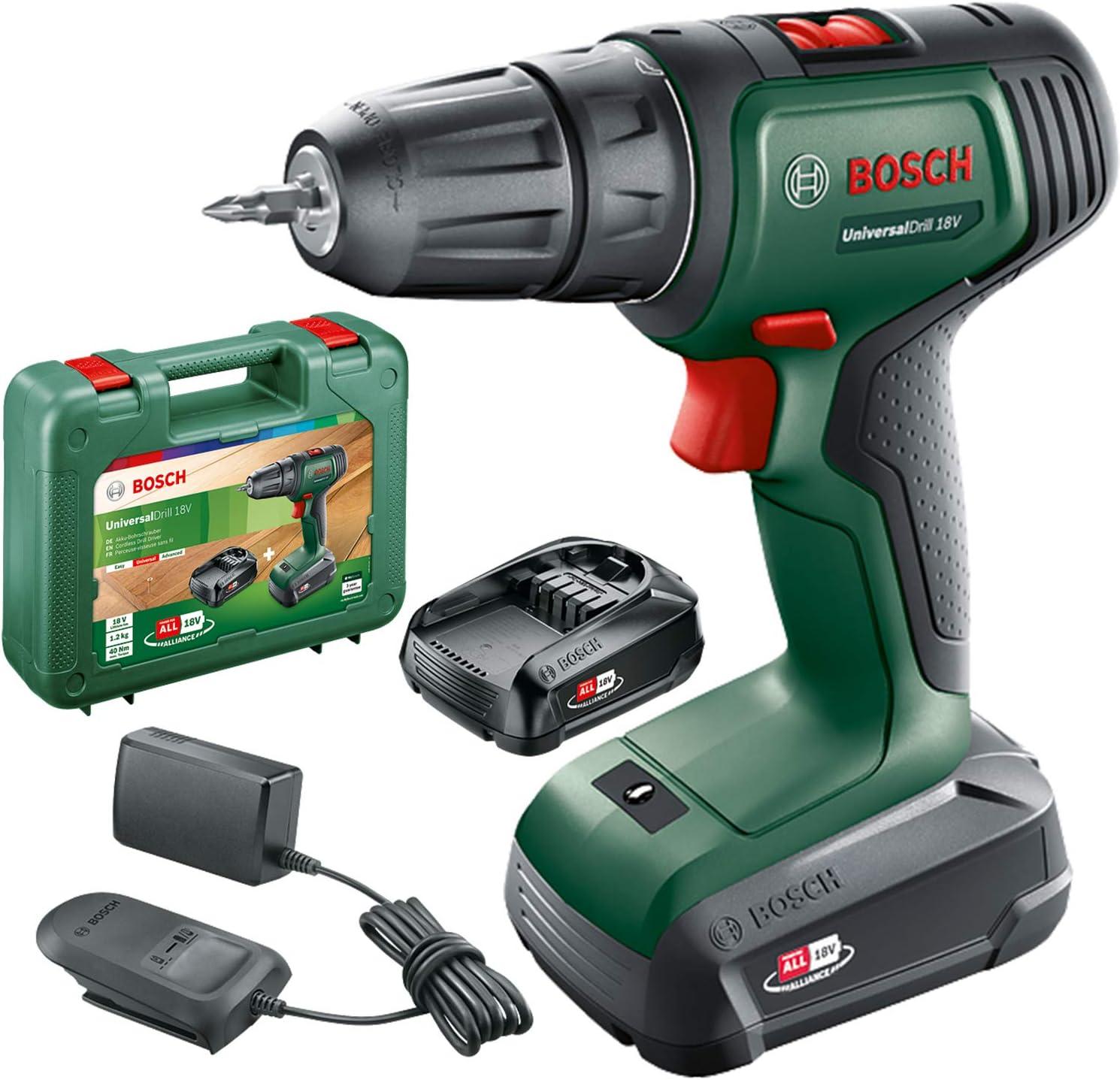 Bosch Perceuse-visseuse sans fil UniversalDrill 18V (2 batteries + coffret)