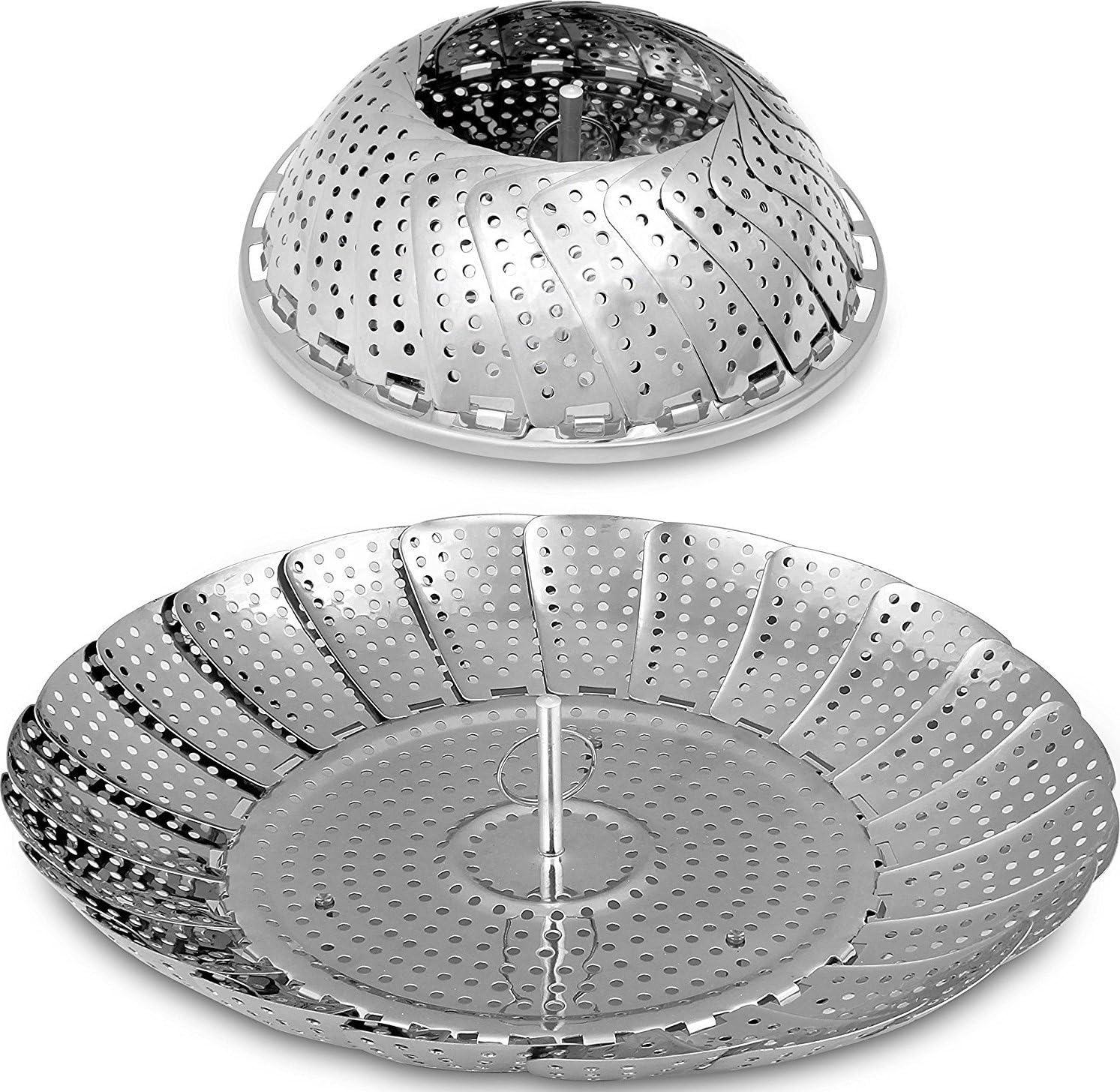 Panier vapeur pliable inox pour légumes Utopia Kitchen (18 x 28 cm)