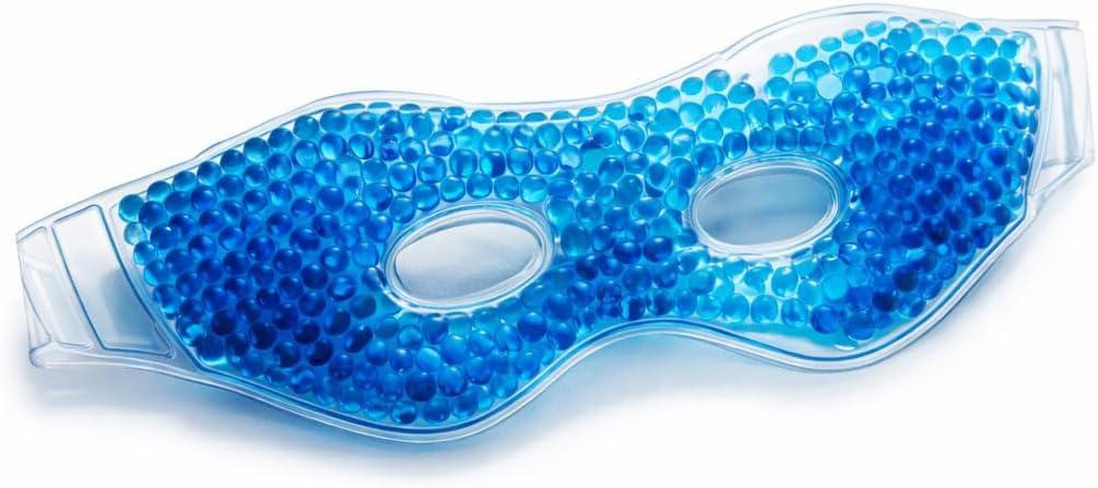 Masque yeux froid réutilisable à perles de gel (chaud/froid)