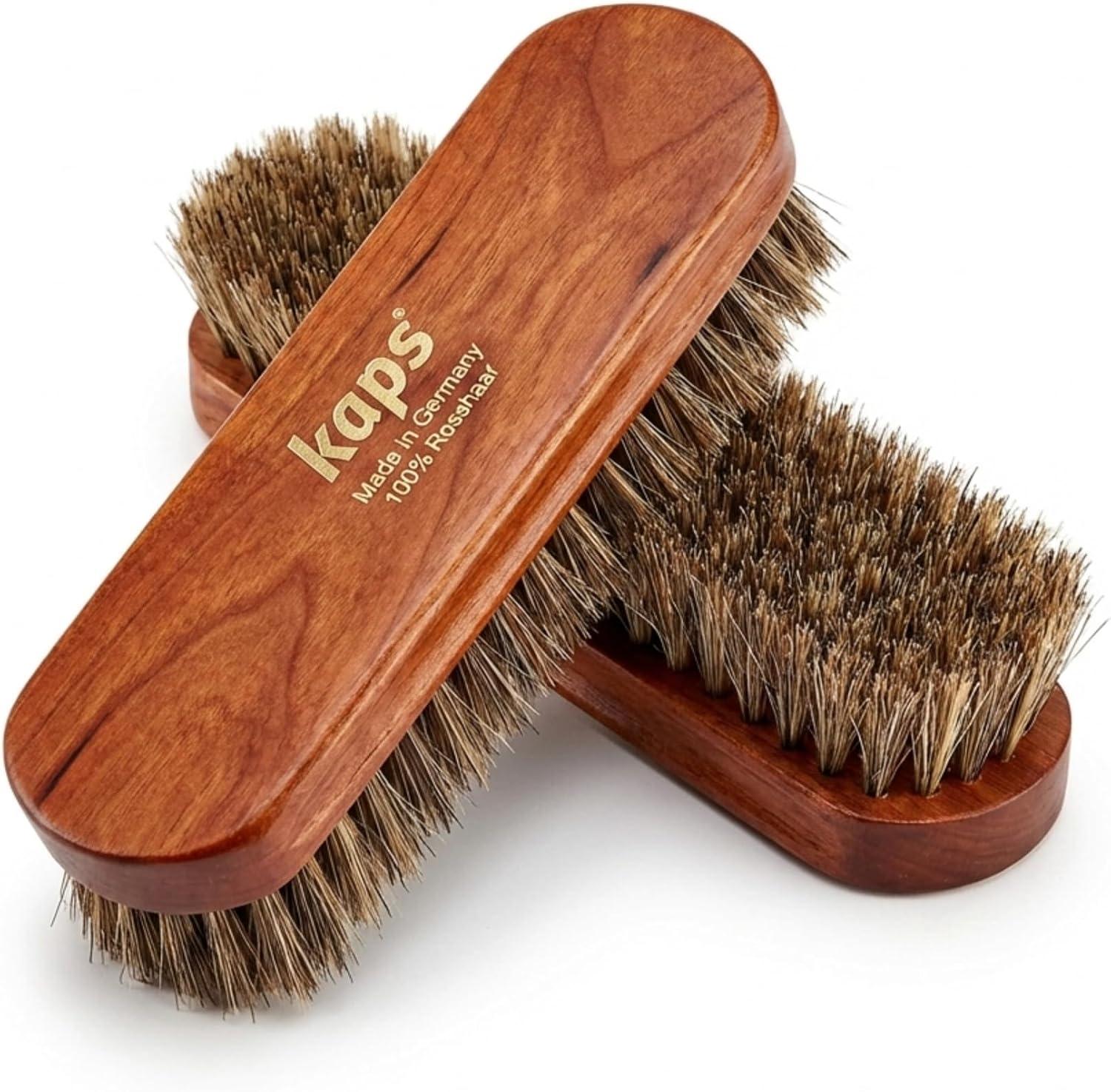 Kaps Brosse à lustrer en crin de cheval naturel pour chaussures