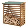 [en.casa] Abri-bûches couvert (bois de sapin, toit bitumé, 123 × 116 × 64 cm)