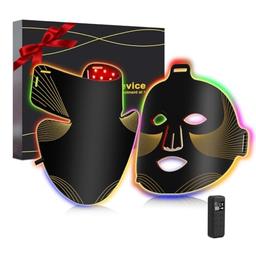 BIAOQINBO Masque LED visage et cou (7 longueurs d'onde, silicone)