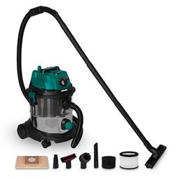 VONROC Aspirateur Eau et Poussière 1400W Cuve Inox 20L