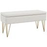 HOMCOM banc bout de lit coffre de rangement 2 en 1 100 x 40 cm crème