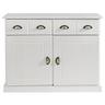 IDIMEX Paris, buffet en pin massif blanc 2 portes et 2 tiroirs