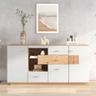 KOMHTOM buffet moderne 160 cm, 2 portes, 4 tiroirs et éclairage LED