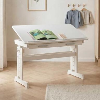 IDIMEX Olivia bureau enfant évolutif en pin massif avec 2 tiroirs