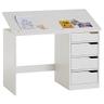 IDIMEX Emma bureau enfant scandinave 4 tiroirs et plateau inclinable
