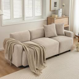 Merax canapé 3 places tissu chenille beige