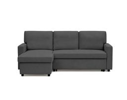 Bestmobilier Meiya - Canapé d'angle convertible 4 places réversible en tissu (avec coffre)