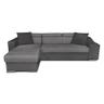 LOUNGITUDE canapé d'angle réversible convertible, coffre et 2 poufs