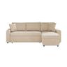 LOUNGITUDE Maria canapé d'angle réversible convertible velours beige