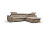 Vente-unique Fabien canapé d'angle droit convertible beige avec coffre