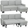 HOMCOM Canapé d’angle convertible réversible 3 places
