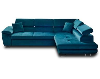 Bestmobilier Dimas canapé d'angle droit convertible 5 places velours