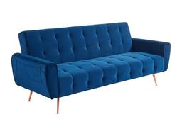 Vente-unique Polani canapé 3 places clic-clac velours bleu nuit