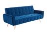 Vente-unique Polani canapé 3 places clic-clac velours bleu nuit