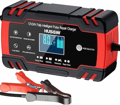 Husgw Chargeur 12V/24V 8A avec écran LCD et réparation