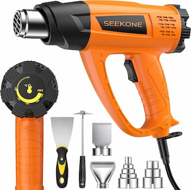 SEEKONE 2000W — décapeur thermique 60-600 °C, 2 débits, 7 accessoires