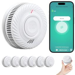 PHYSEN détecteur de fumée Wi-Fi (lot de 6, pile 10 ans)