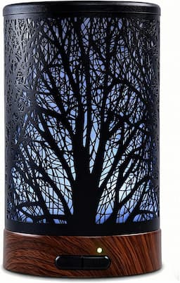 Diffuseur métal motif forêt 150 ml (veilleuse 7 couleurs)