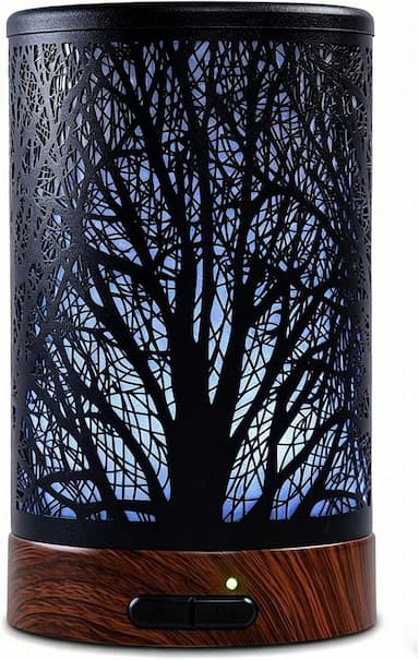 Diffuseur métal motif forêt 150 ml (veilleuse 7 couleurs)