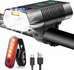 REHKITTZ Lumière Vélo 3300 Lumens avec feu antibrouillard
