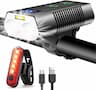 REHKITTZ Lumière Vélo 3300 Lumens avec feu antibrouillard