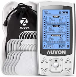AUVON 3-en-1 TENS/EMS/Massage double canal (12 électrodes)