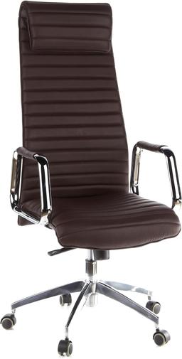 hjh OFFICE ASPERA 20 Fauteuil de Direction Cuir Nappa Marron/Chrome