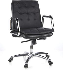 hjh OFFICE Villa 10 Fauteuil de Direction Cuir Nappa Noir