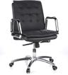 hjh OFFICE Villa 10 Fauteuil de Direction Cuir Nappa Noir