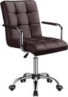 Yaheetech Chaise de Bureau Réglable avec Accoudoirs Amovibles Brun