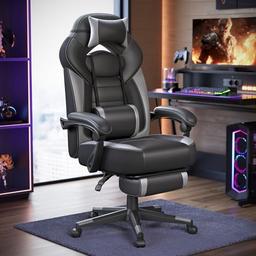 SONGMICS OBG77BG fauteuil gaming (repose-pieds, appui-tête)