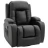 HOMCOM fauteuil inclinable massant et chauffant pivotant 360° noir