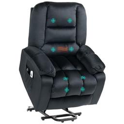 HOMCOM fauteuil releveur électrique chauffant massage 8 points noir