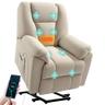 HOMCOM fauteuil releveur électrique massant et chauffant velours beige