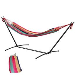 Outsunny Hamac sur pied, support métal (5 hauteurs)