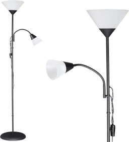 Monzana Lampadaire avec liseuse noir 175 cm, 2 en 1
