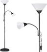 Monzana Lampadaire avec liseuse noir 175 cm, 2 en 1