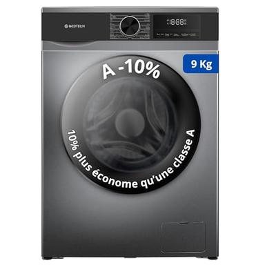 GEDTECH GLL91400DG - hublot 9 kg, 1400 tr/min, 16 programmes, gris