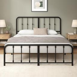 Zinus Florence Lit 140x190 cm en métal avec sommier et tête de lit
