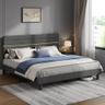 VASAGLE Lit double 180x200, tête de lit rembourrée ajustable