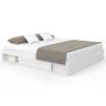 IDMarket Cadre de lit double Salem blanc 180x200 avec rangements