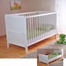 Marsell Lit bébé évolutif 120x60 avec matelas Aloe Vera (blanc)