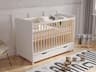 Love For Sleep Tokyo Lit bébé évolutif 120x60 avec matelas et tiroir (blanc)