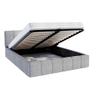 Atlanta lit coffre 140x190 tissu gris clair sommier relevable